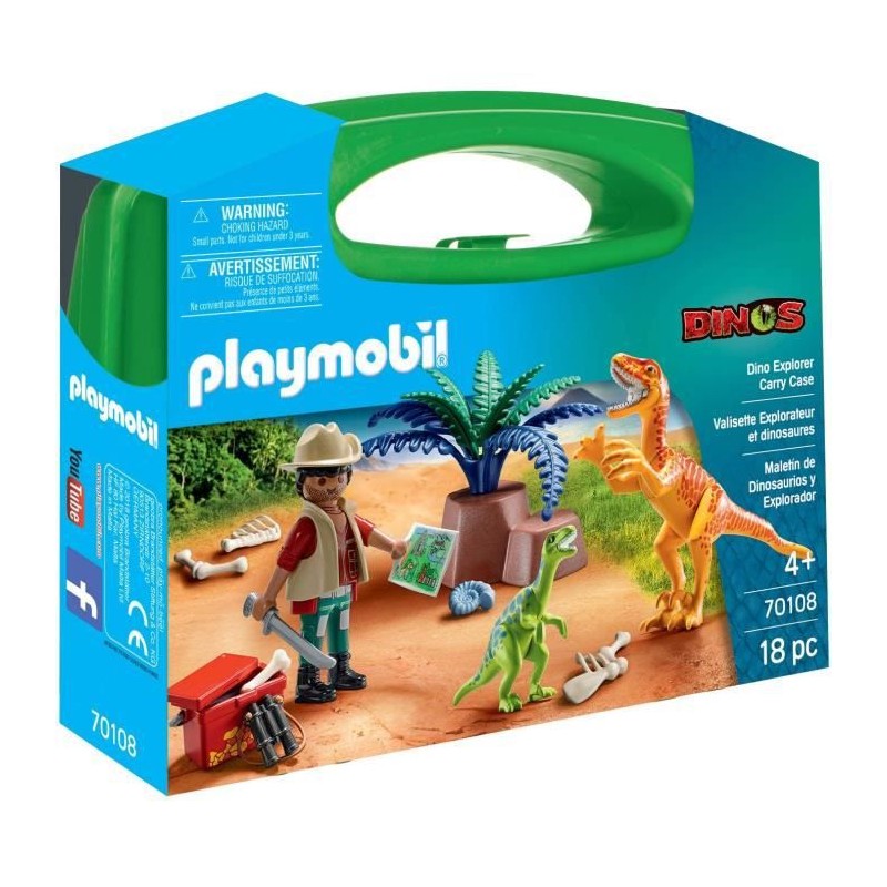 PLAYMOBIL 70108 DINOS VALISETTE EXPLORATEUR ET DINOSAURE