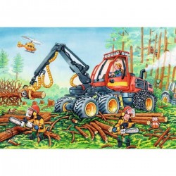 Puzzle Ravensburger Tractopelle et Tracteur Forestier 2x24 pièces 07802