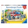 Puzzle Ravensburger pompiers héros du quotidien  2x24 pièces 07814