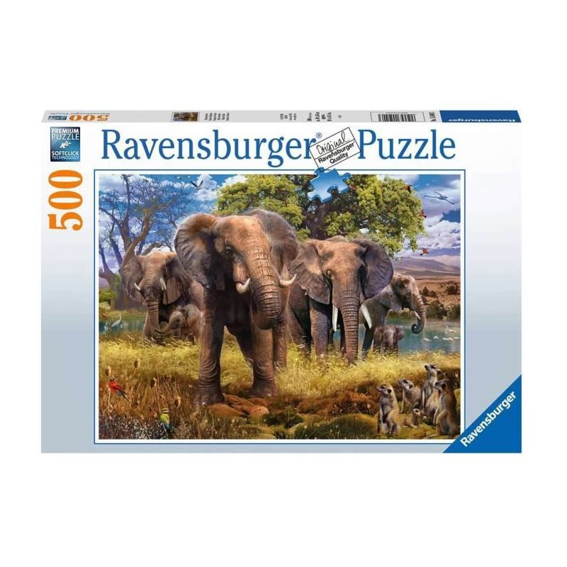 RAVENSBURGER PUZZLE TROUPEAU D'ELEPHANTS  500 PIECES 15040