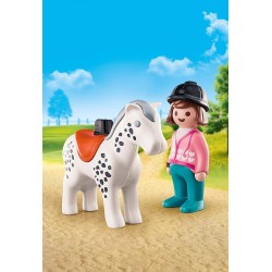 PLAYMOBIL 1.2.3 70404 CAVALIERE ET SON CHEVAL