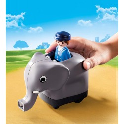 PLAYMOBIL 1.2.3 70405 TRAIN DES ANIMAUX