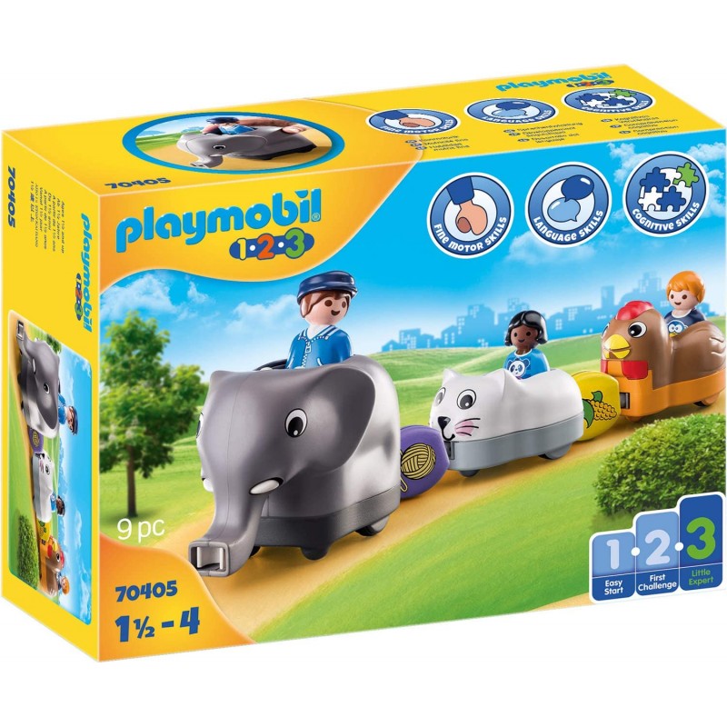 PLAYMOBIL 1.2.3 70405 TRAIN DES ANIMAUX