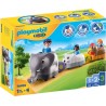 PLAYMOBIL 1.2.3 70405 TRAIN DES ANIMAUX