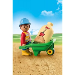 PLAYMOBIL 1.2.3 70409 OUVRIER AVEC BROUETTE