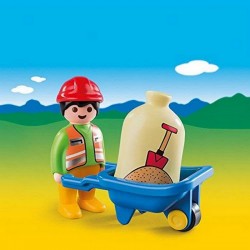 PLAYMOBIL 1.2.3. 6961 Ouvrier avec brouette