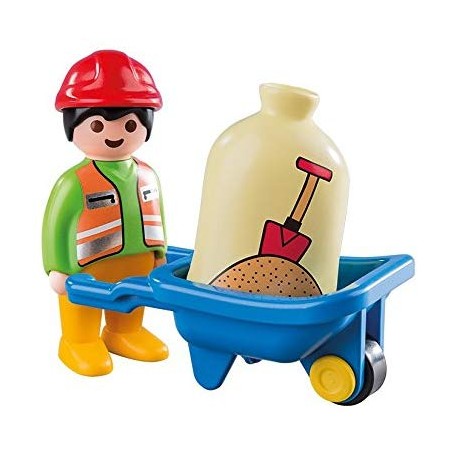 PLAYMOBIL 1.2.3. 6961 Ouvrier avec brouette