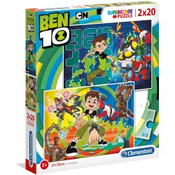 Clementoni puzzle Ben Ten 2 puzzles de 20 pièces supercolor 07035