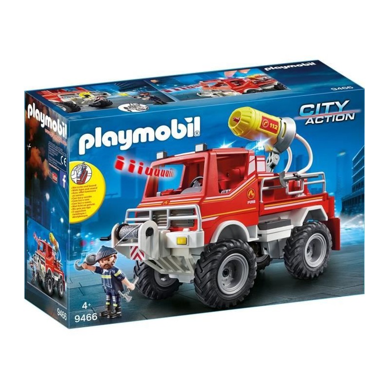 PLAYMOBIL 9466 City Action  Camion 4x4 de pompier avec lance-eau