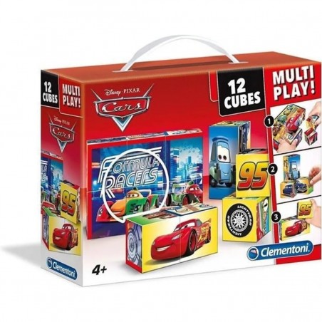 CLEMENTONI  Puzzle Cars 12 Cubes Multiplay 41505