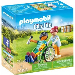 PLAYMOBIL  70193 City Life L'Hôpital  Patient en fauteuil roulant