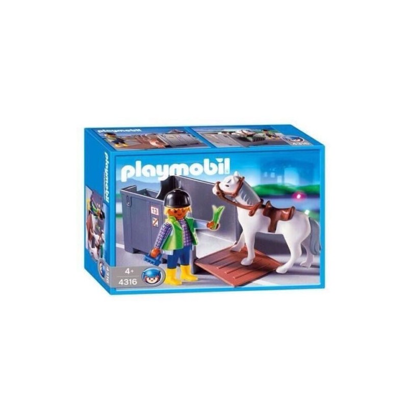 Playmobil 4316  Lad et cheval et cage transport