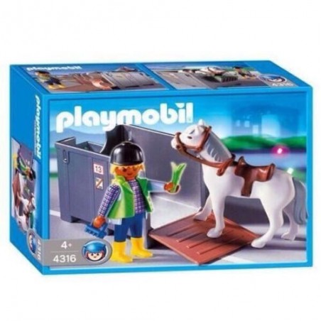 Playmobil 4316  Lad et cheval et cage transport