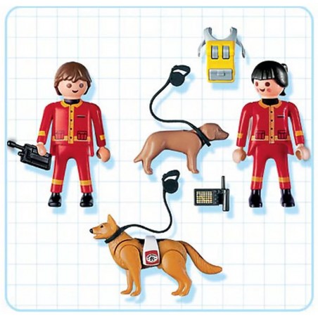 PLAYMOBIL 4227 SECOURISTES AVEC CHIENS DE SAUVETAGE