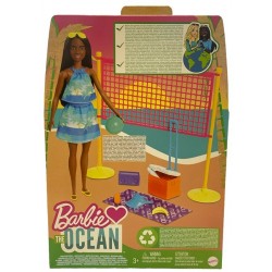 BARBIE set de beachvolley Loves The Ocean rose/bleu 4-pièces sans poupée GYG18
