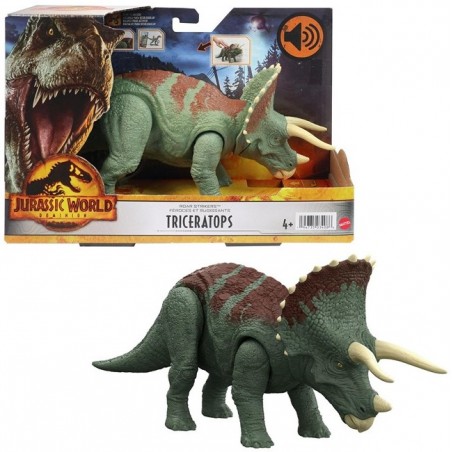 Jurassic World Dinosaure articulé Tricératops  avec son code ADN scannable HDX40