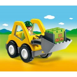 Playmobil 1.2.3  6775 Engin de chantier Chargeur et Ouvrier