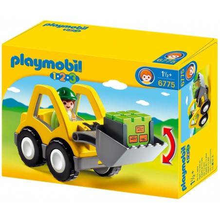 Playmobil 1.2.3  6775 Engin de chantier Chargeur et Ouvrier