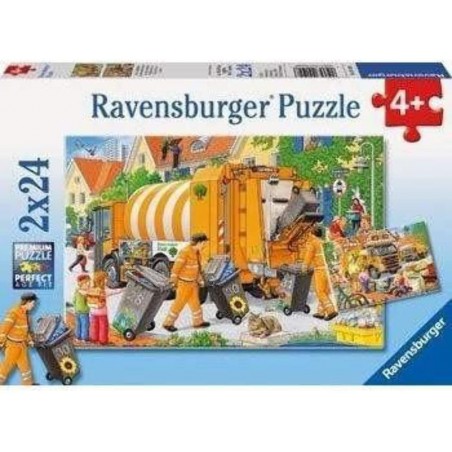 RAVENSBURGER PUZZLE COLLECTE DES ORDURES 2X12 PIECES 073178