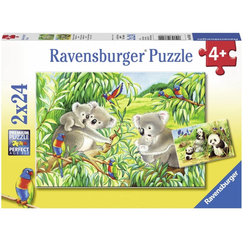 RAVENSBURGER PUZZLE KOALAS PANDAS 2X24 PIECES 078202