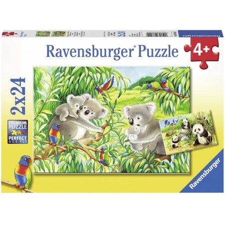 RAVENSBURGER PUZZLE KOALAS PANDAS 2X24 PIECES 078202