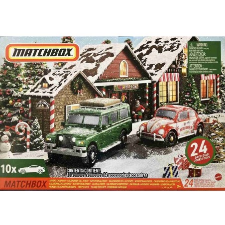 MATCHBOX CALENDRIER DE L'AVENT AVEC 10 VOITURES ET ACCESSOIRES HLH04