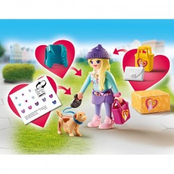 PLAYMOBIL  70595 CITY LIFE  fashion jeune fille avec son chien