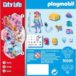 PLAYMOBIL  70595 CITY LIFE  fashion jeune fille avec son chien