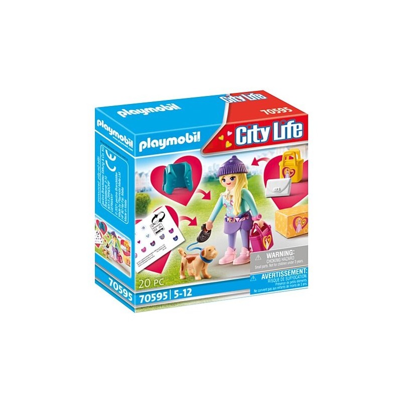 PLAYMOBIL  70595 CITY LIFE  fashion jeune fille avec son chien