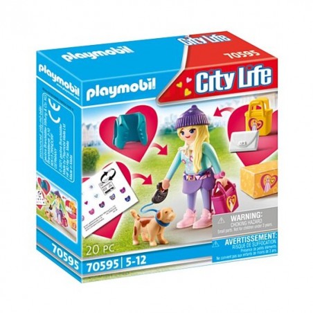 PLAYMOBIL  70595 CITY LIFE  fashion jeune fille avec son chien