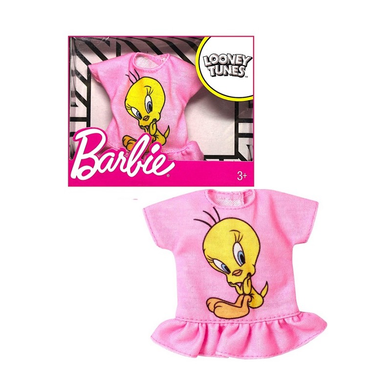 Barbie Tenue vestimentaire  Looney tunes Titi haut rose  FLP40