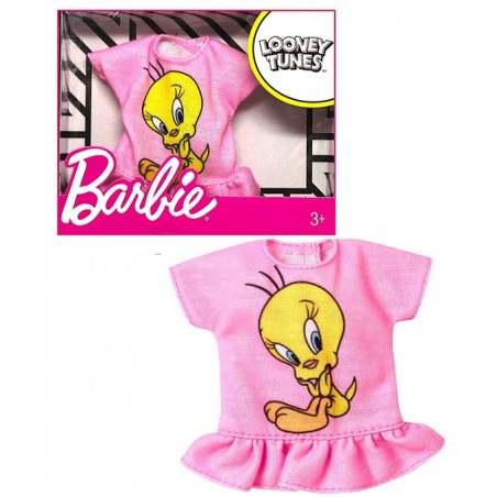 Barbie Tenue vestimentaire  Looney tunes Titi haut rose  FLP40