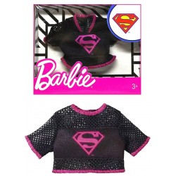 Barbie Tenue vestimentaire  Supergirl  haut noir et rose  FLP40