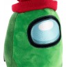Peluche Among Us  vert avec bonnet rouge 28 cm