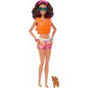 Barbie Coffret Surf Poupée Brune avec chiot HPL69