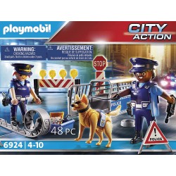 PLAYMOBIL 6924 Barrage de police City Action  Les policiers