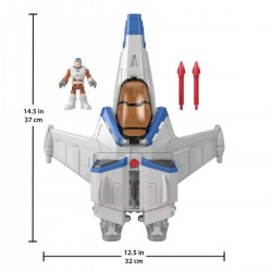 Fisher-Price Imaginext Vaisseau spatial XL-15 (38 cm) et figurine Buzz l’Éclair XL-15 avec Sons et Lumières