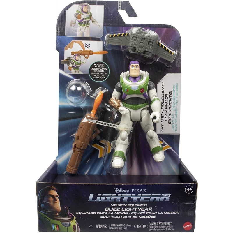 Disney Buzz L'Eclair  Figurine Articulée  avec jetpack et canon hhj86