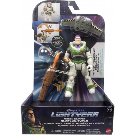 Disney Buzz L'Eclair  Figurine Articulée  avec jetpack et canon hhj86