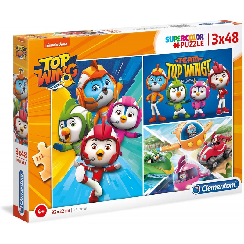 Clementoni Top Wing Supercolor  3 Puzzles de 48 pièces 25241