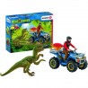 SCHLEICH Figurine Fuite sur quad face au vélociraptor  41466